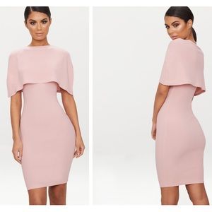 Detail Cape Midi Dress | PrettyLittleThing